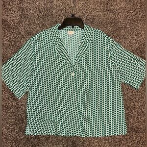 A New Day Green Pattern Shirt - Medium